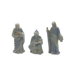 3.5 inch Nativity Pieces Pastel Blue and Green Joseph and 2 Wise Men Replacement